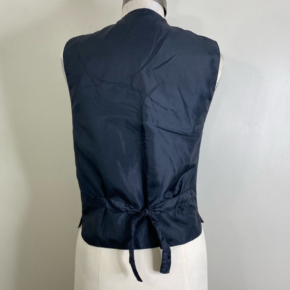 ANNEX LEATHER FRONT LEATHER BACK LINING VEST ONE CHEST POCKET TWO POCKET FLAP - Picture 12 of 14